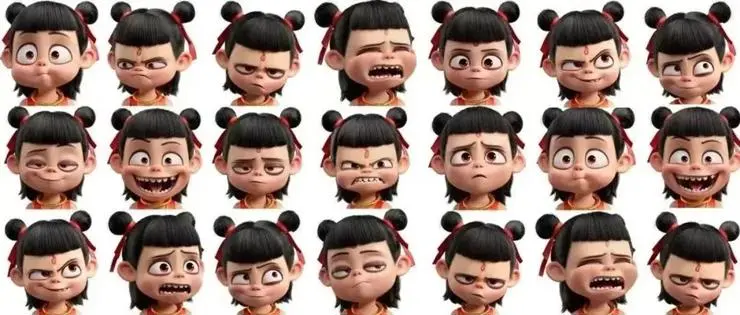 'Ne Zha' character facial expressions