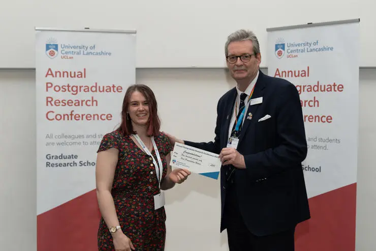 Alex Bowers (left), Oral Presentation 1st Prize winner