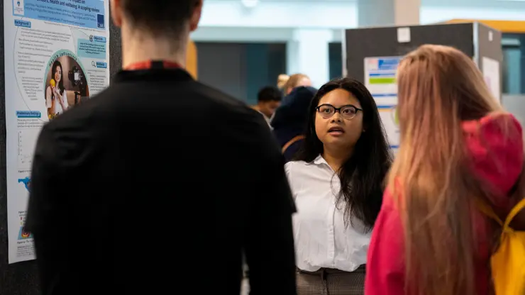 Clarish Alvarez, highly commended talking to participants. 