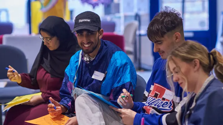 Social science academic and Youth Citizen Scientists at the Living Lab, Image credit: Garry Cook