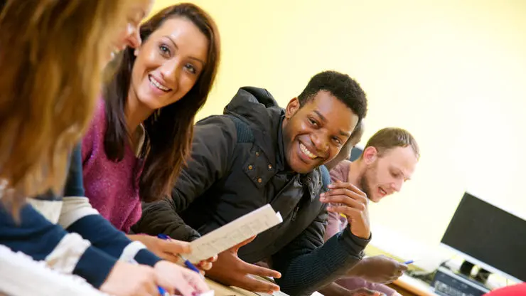 Students having a discussion