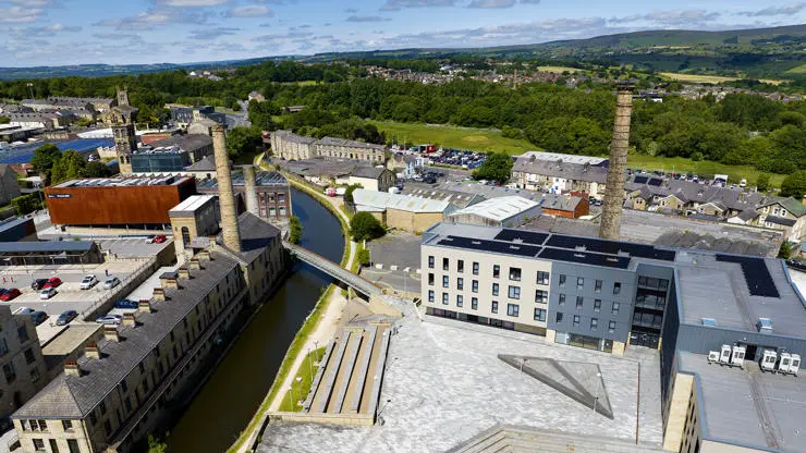 A birds-eye view of Sandygate Hall, just a short walk from Victoria Mill and Sandygate Mill.