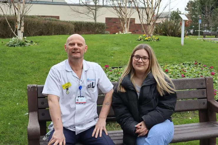Nursing Student, Steve Arnall and Midwifery Student, Charlotte Freeman.