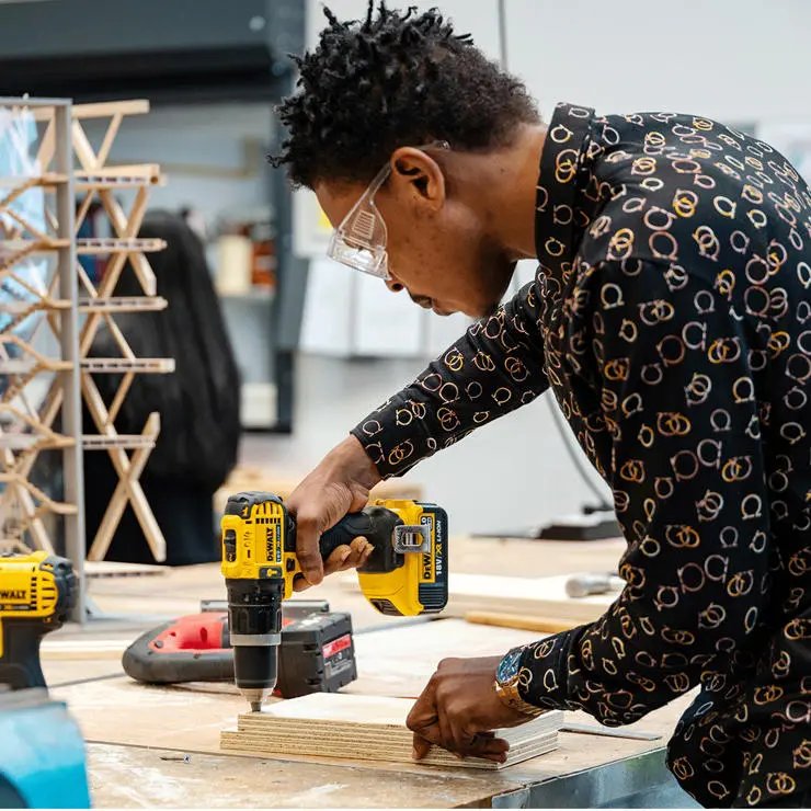 You will have access to a range of tools, equipment and workspaces.