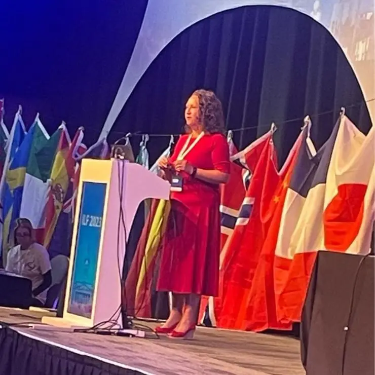 Justine Whitaker speaking at the Nottingham International Conference 2023