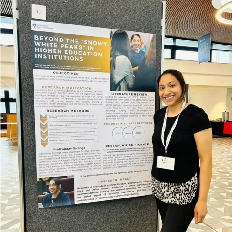 Suntosh Kaur at the Graduate research school postgraduate conference (June 2024)
