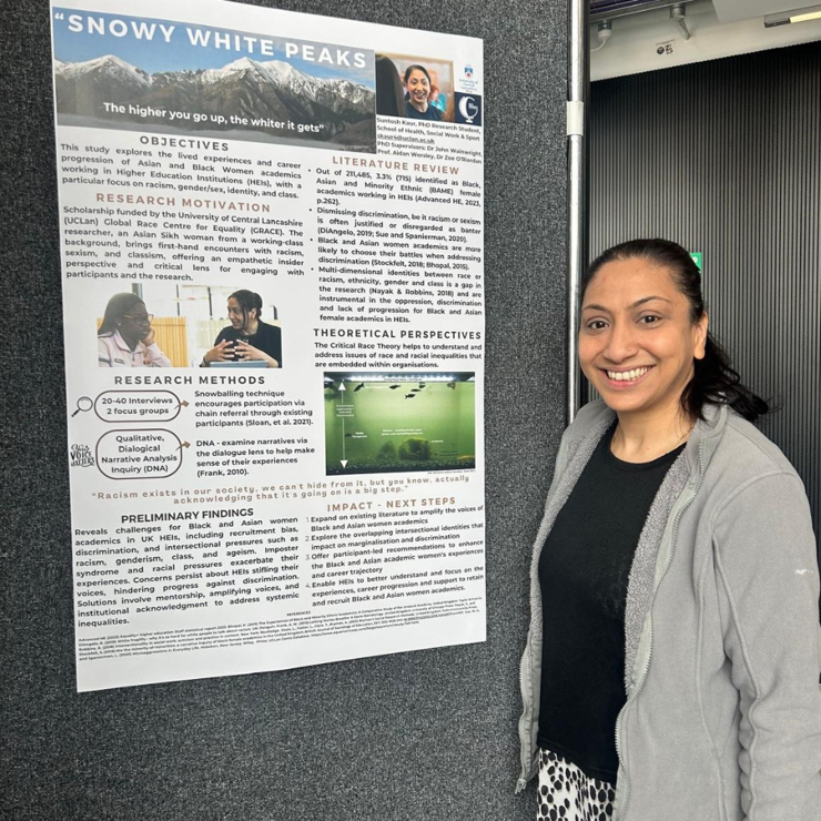 Suntosh Kaur with her poster