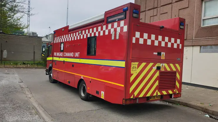 London Fire Brigade fire engine used during the experiments.