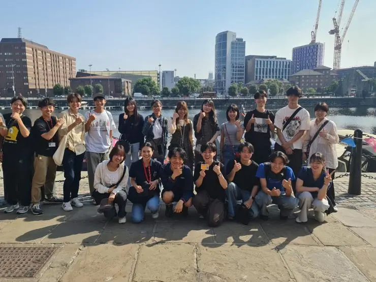 A group of Summer School students on a trip to Liverpool