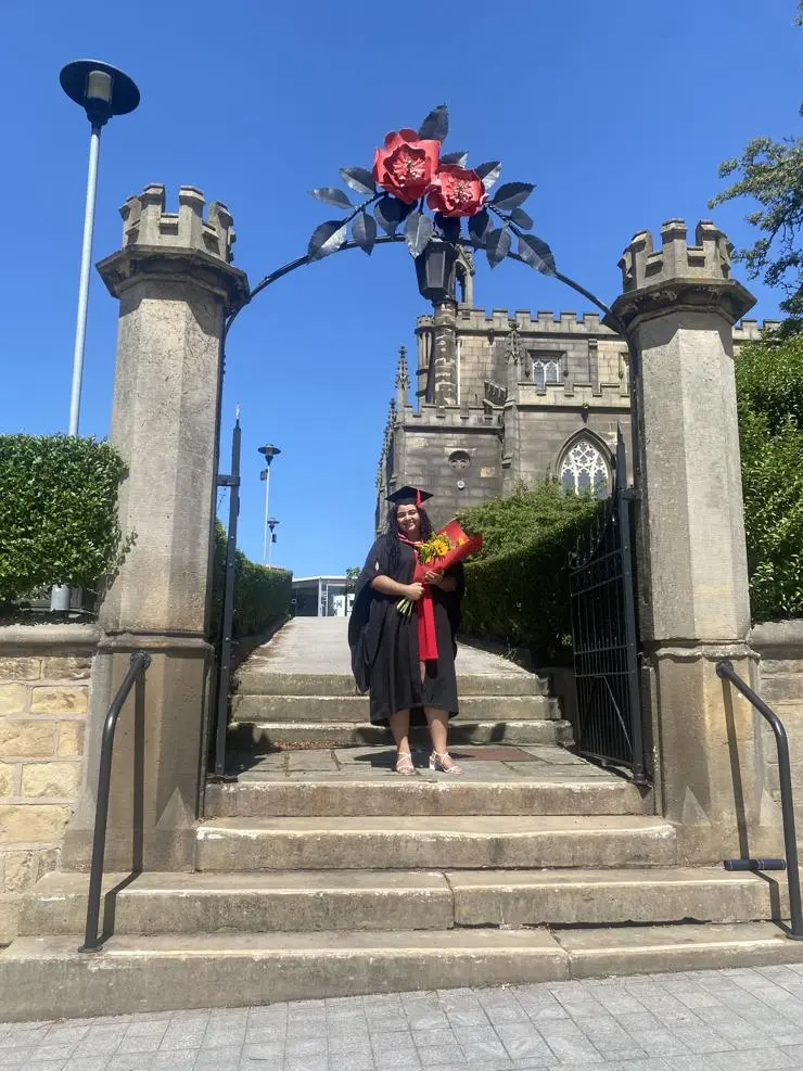 Charlie on her graduation at the University of Lancashire