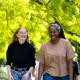 Students walking and laughing on Preston Campus