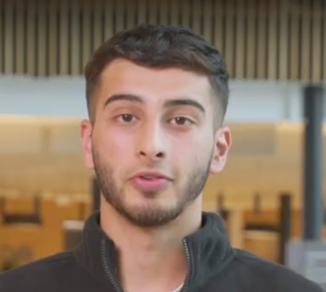 screenshot from youtube video of a student giving advice about clearing