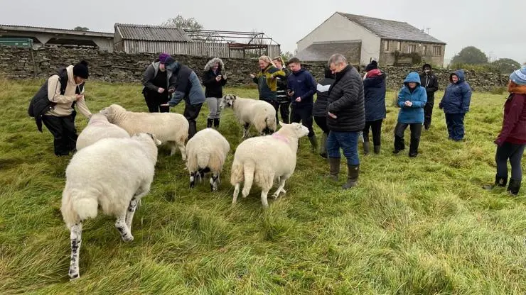 Students on a farm