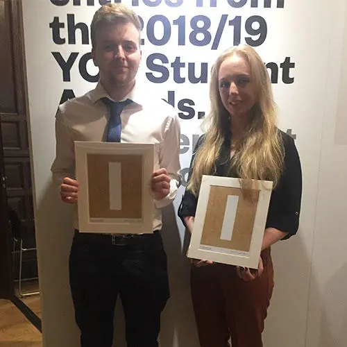 Winners Nathan Ward & Emma Pye - BA (Hons) Creative Advertising students