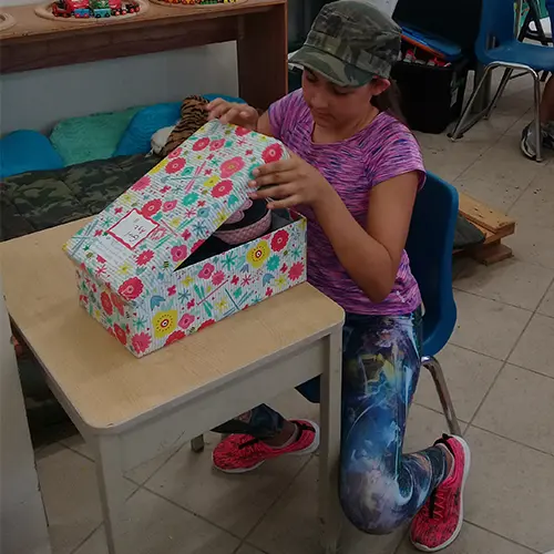 The shoebox gifts were gratefully received