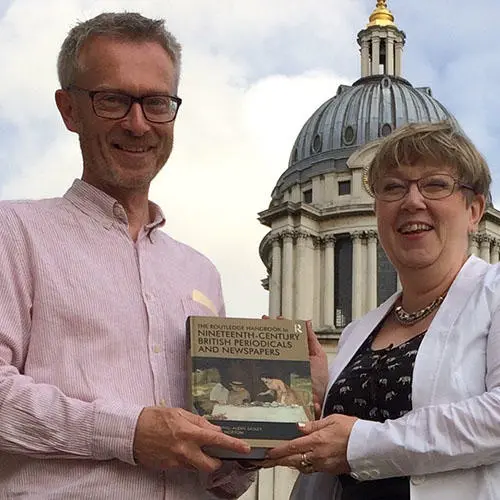 Dr Andrew Hobbs and Dr Annemarie McAllister display their work