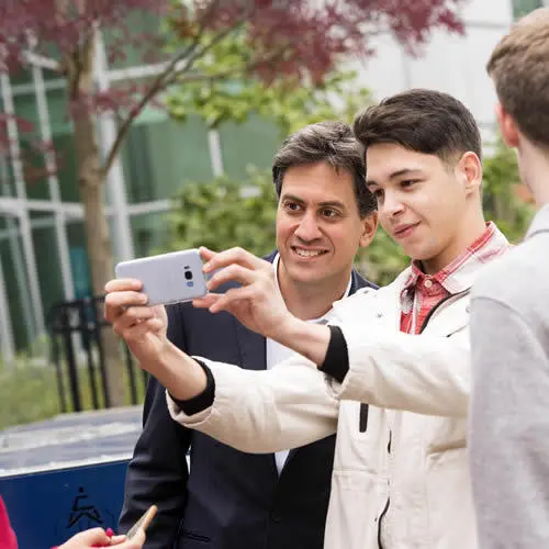Ed Milliband taking a selfie