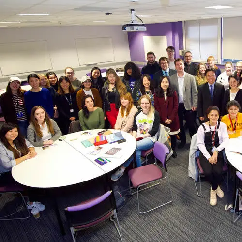 Mr Tae-il Kim with students and staff