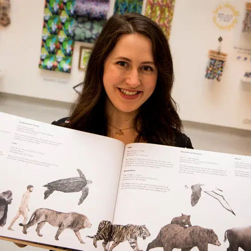 Lauren Fitton, with one of her books