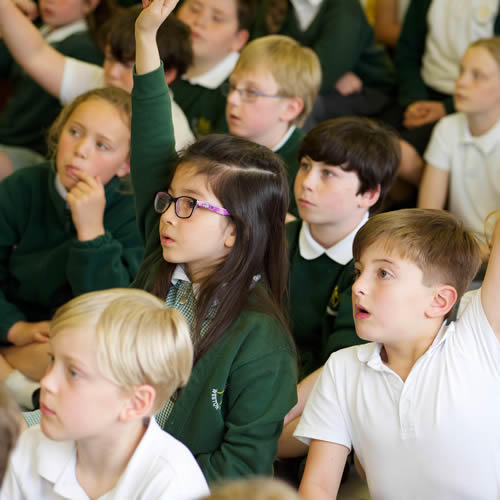 School children were keen to get involved