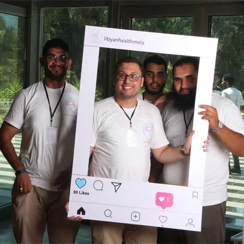 Sanad Elrishe pictured second left with fellow peers