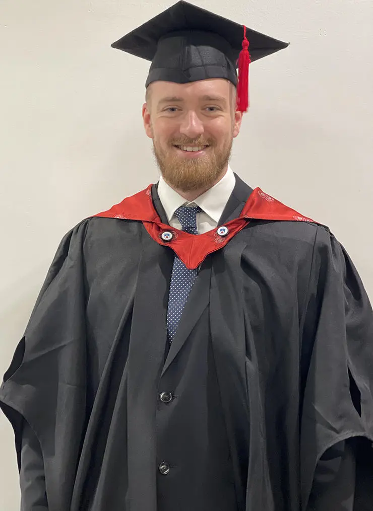 Conor McKiernan at his UCLan graduation ceremony in September 2021.