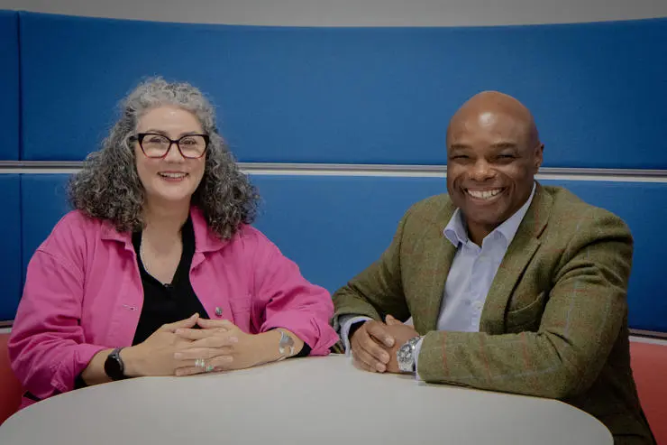 Entrepreneurs in Residence Michelle Bondesio and Professor Robert Binns