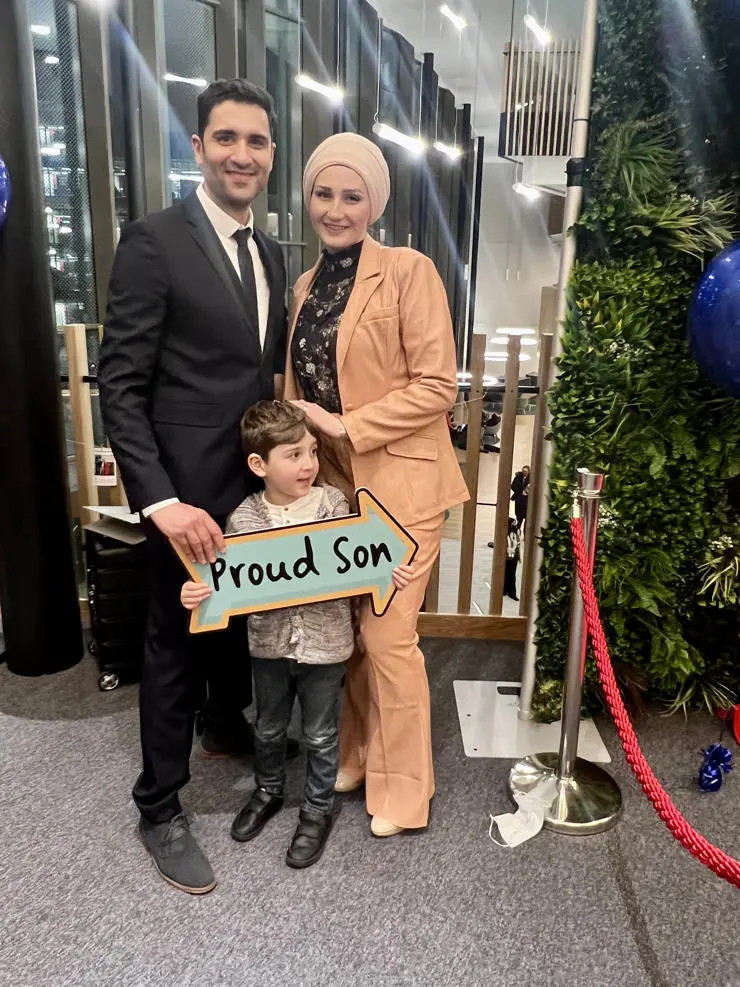 Murhaf (left) and Joud with son Majed