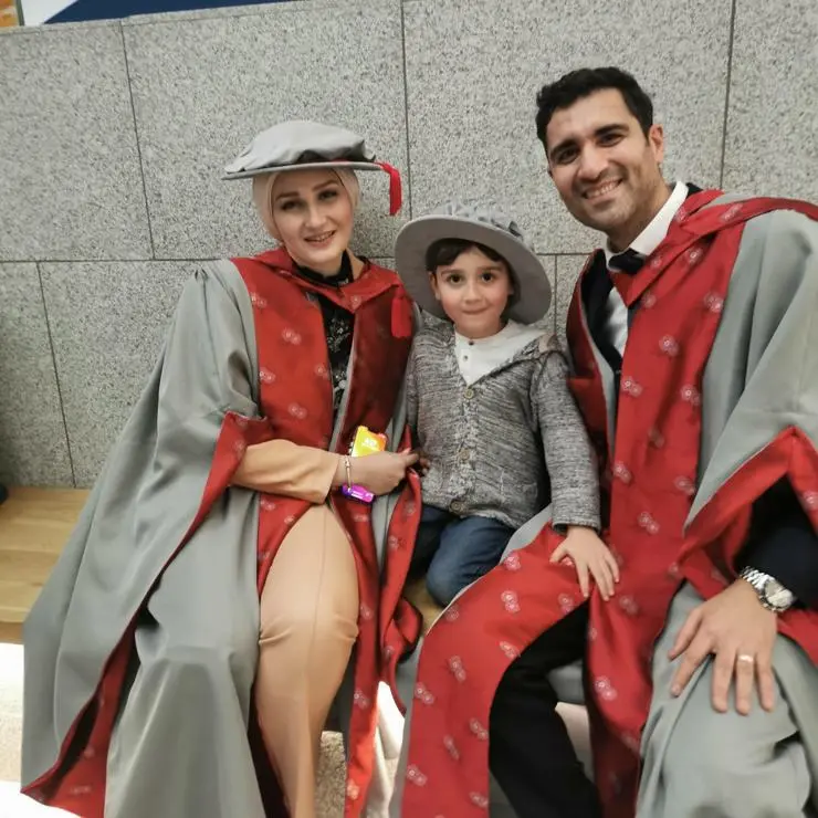 Joud (left) and Murhaf with son Majed