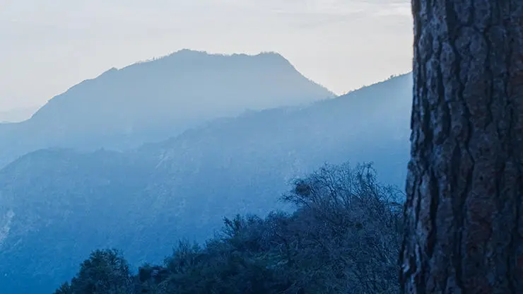 Filming on the mountain range