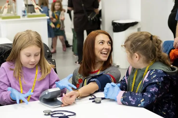 Ruby, Sophie and Ella Pilkington in the Teddy Bear Hospital