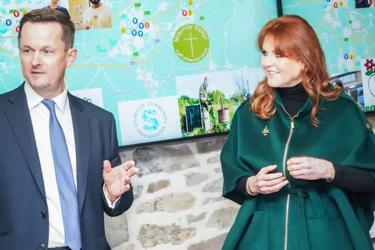 Clinical Senior Lecturer Dr James Fleming with Sarah, Duchess of York 