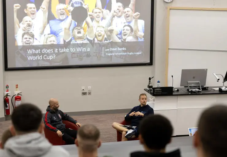 Dave speaks to sports students about his experience of putting performance analysis theory into action