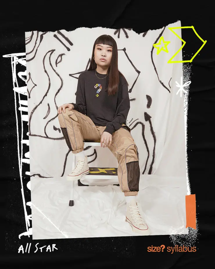 Promotional image of model wearing clothing and footwear styled by Hinna Kazi.