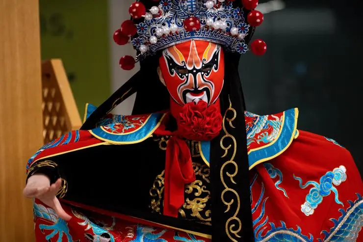 Chinese mask changing demonstration