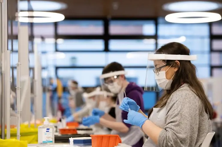 Charlotte Campbell volunteered to work in UCLan's on-campus Covid-19 testing centre.
