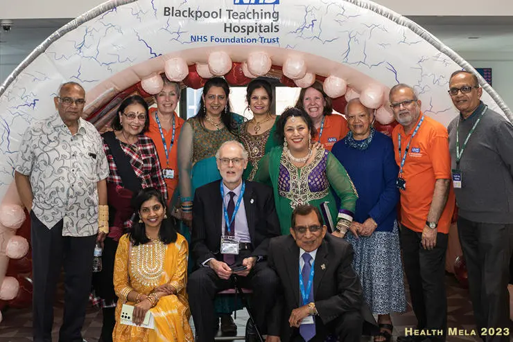 5.	UCLan Honorary Fellow and Chair of the UCLan Creative Community Group Russell Hogarth (centre) with volunteers at the event 