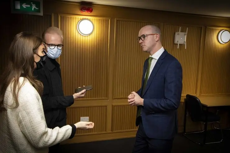 Andrew Snowen interviewed by UCLan journalism students Lucy O'Leary and Tom Bedworth