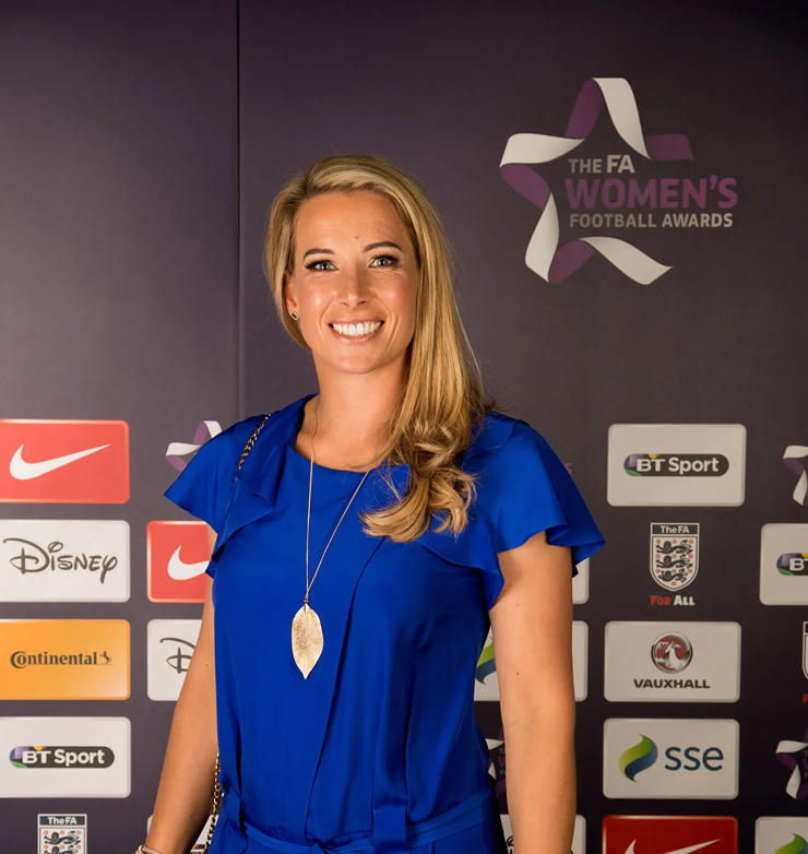 Rachel Brown-Finnis, former England goalkeeper and now football pundit and broadcaster