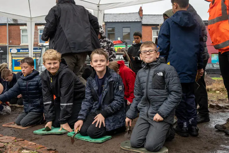 L-r Fulwood and Cadley Primary school pupils Seb, Oliver and Rylee