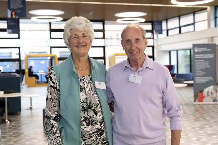 Rita and Neil Clarkson, who are regular attendees at Harris alumni reunion events 