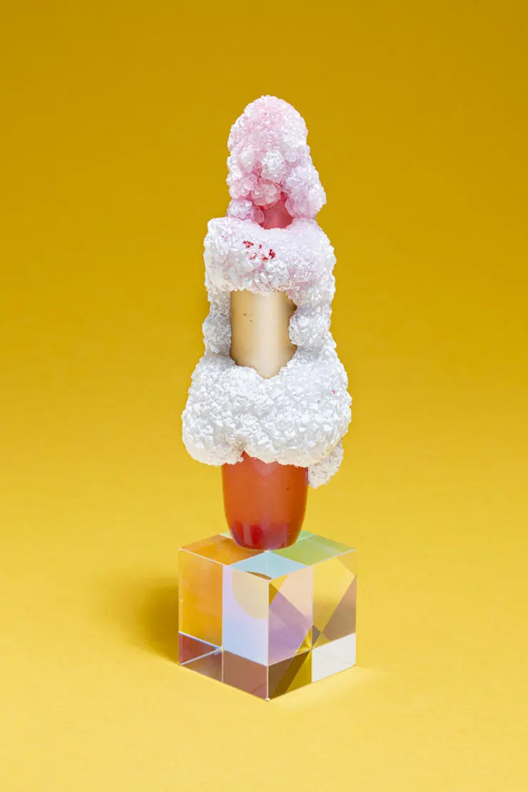 A heavily crystallised lipstick