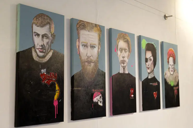 Mark Love, Occupational Therapist at Guild Lodge, contributed a series of paintings to the exhibition, entitled 'What are you - a King or a Queen'