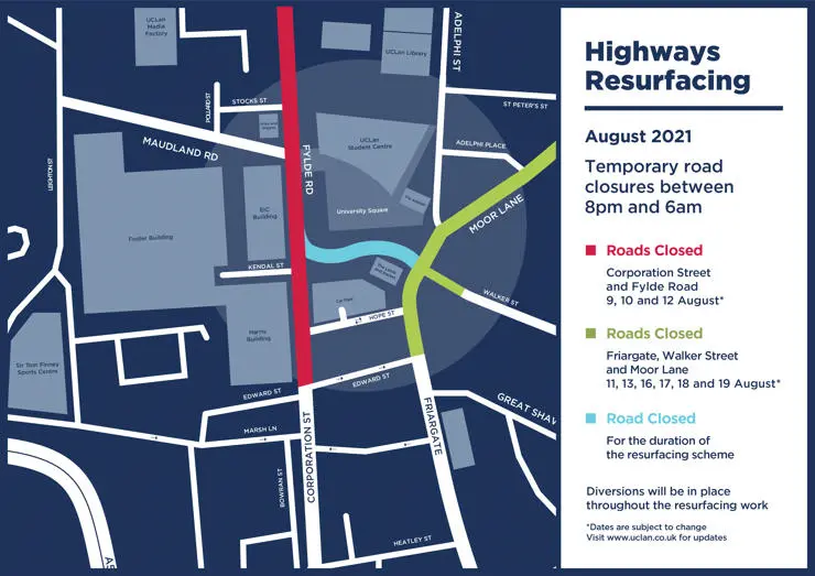The map of August’s resurfacing works.