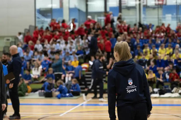 One of the sports students watching the events
