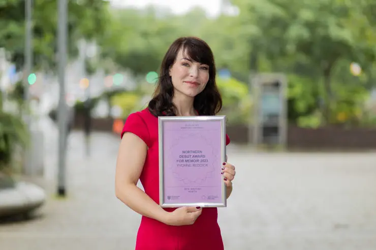 Dr Yvonne Reddick with her Northern Writers' Award certificate. Copyright Rob Irish.